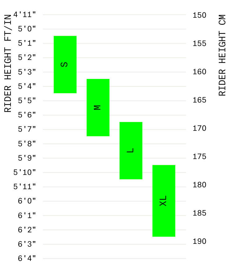 hybrid bike sizing chart