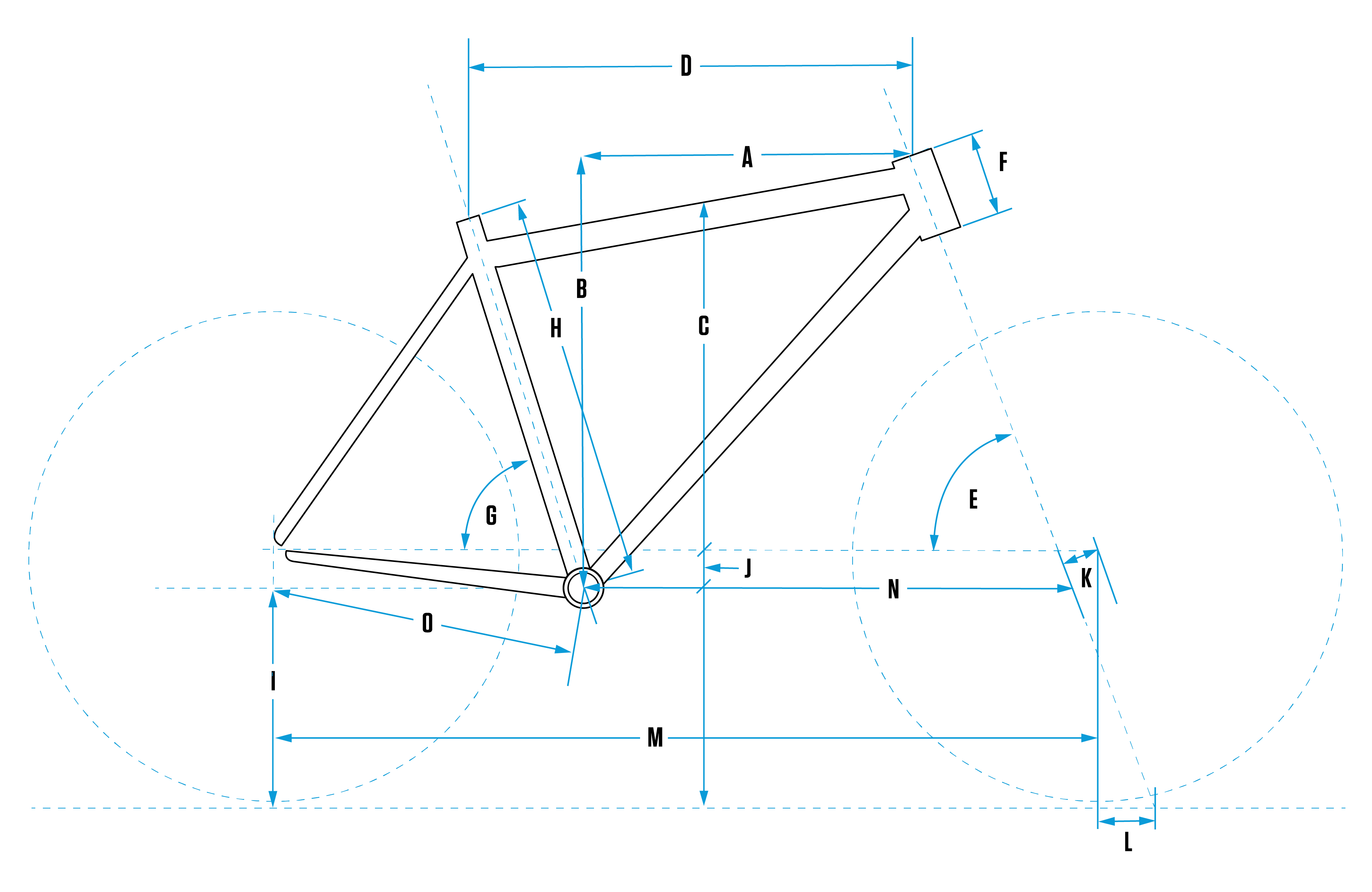 Labeled bike frame bike frame with labeled dimensions